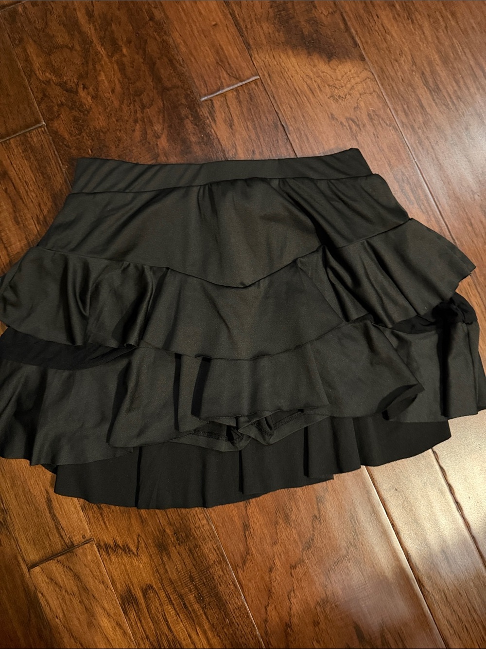 Timing Black Tiered Ruffle Mini Skirt with Flounce